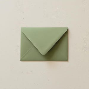 Blank Sage Olive Green Euro Flap Wedding Invitation or RSVP Envelopes image 3