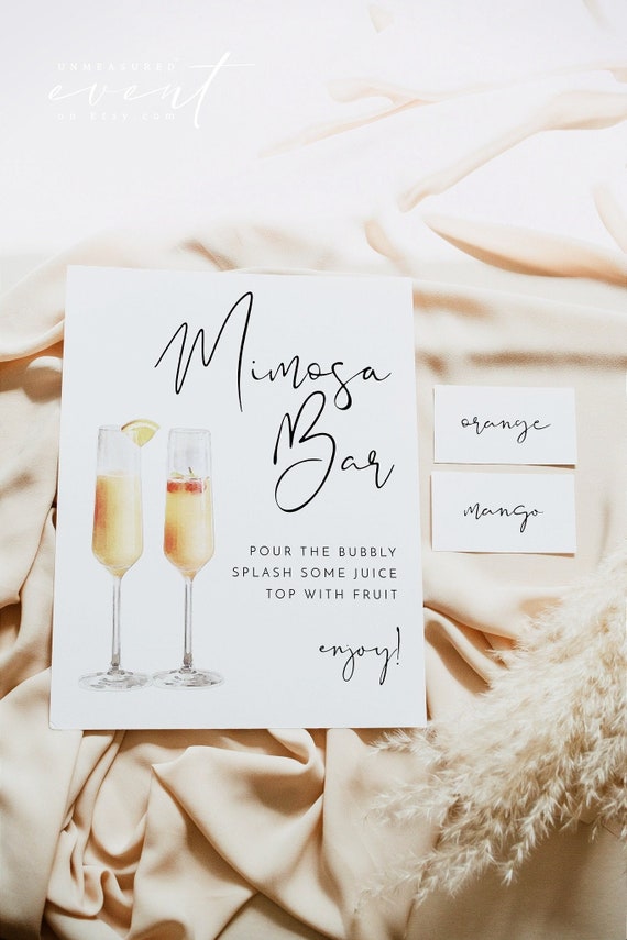 ADELLA Modern Minimalist Bridal Mimosa Bar Sign