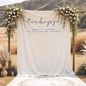 ADELLA Minimalist Wedding Ceremony Backdrop, Wedding Tapestry, Backdrop for Wedding Ceremony or Reception, Modern Bohemian Wedding