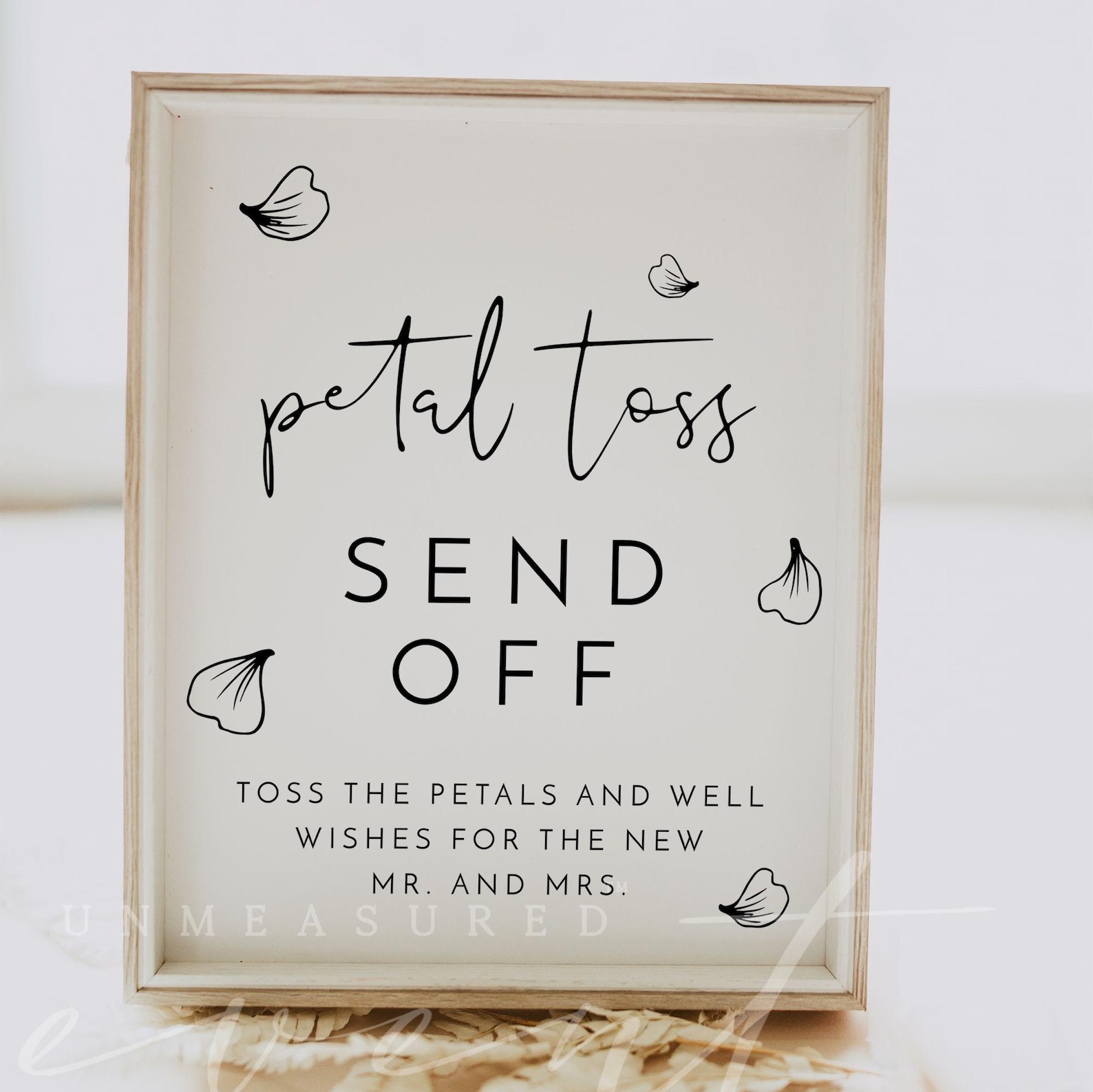Petal Send Off Minimalist Petal Toss Send off Sign Printable, Newlywed Flower Send off ...
