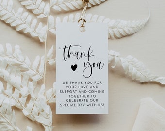 Favor Tag Template, Printable Favor Tag, Modern Minimalist Favor Tag, Simple Favor Tag, Clean Thank You Tag Instant Birthday Shower JOLIE