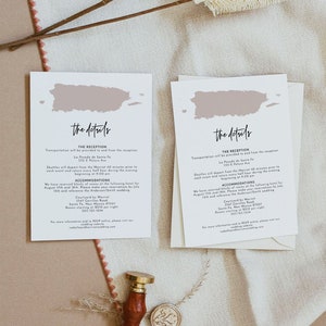 QUINN Puerto Rico Wedding Invitation Template Suite, EDITABLE Puerto Rico Map Wedding Directions, Destination Wedding Travel Themed Island