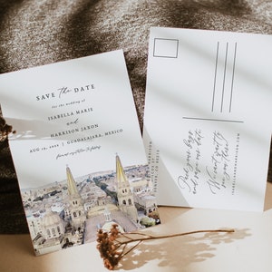 GUADALAJARA Sparen Sie das Datum Vorlage, Guadalajara Postkarte Sparen Sie das Datum, Mexiko Hochzeit Sparen Sie das Datum, Reisen Sie ins Ausland Abenteuer Themed Instant