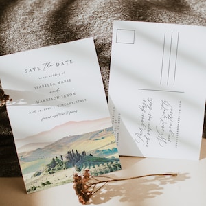TOSCANE "Retenez la date" modèle, carte postale toscane "Retenez cette date", mariage en Italie, "Retenez cette date" en téléchargement immédiat, mariage à destination de voyage, DIY
