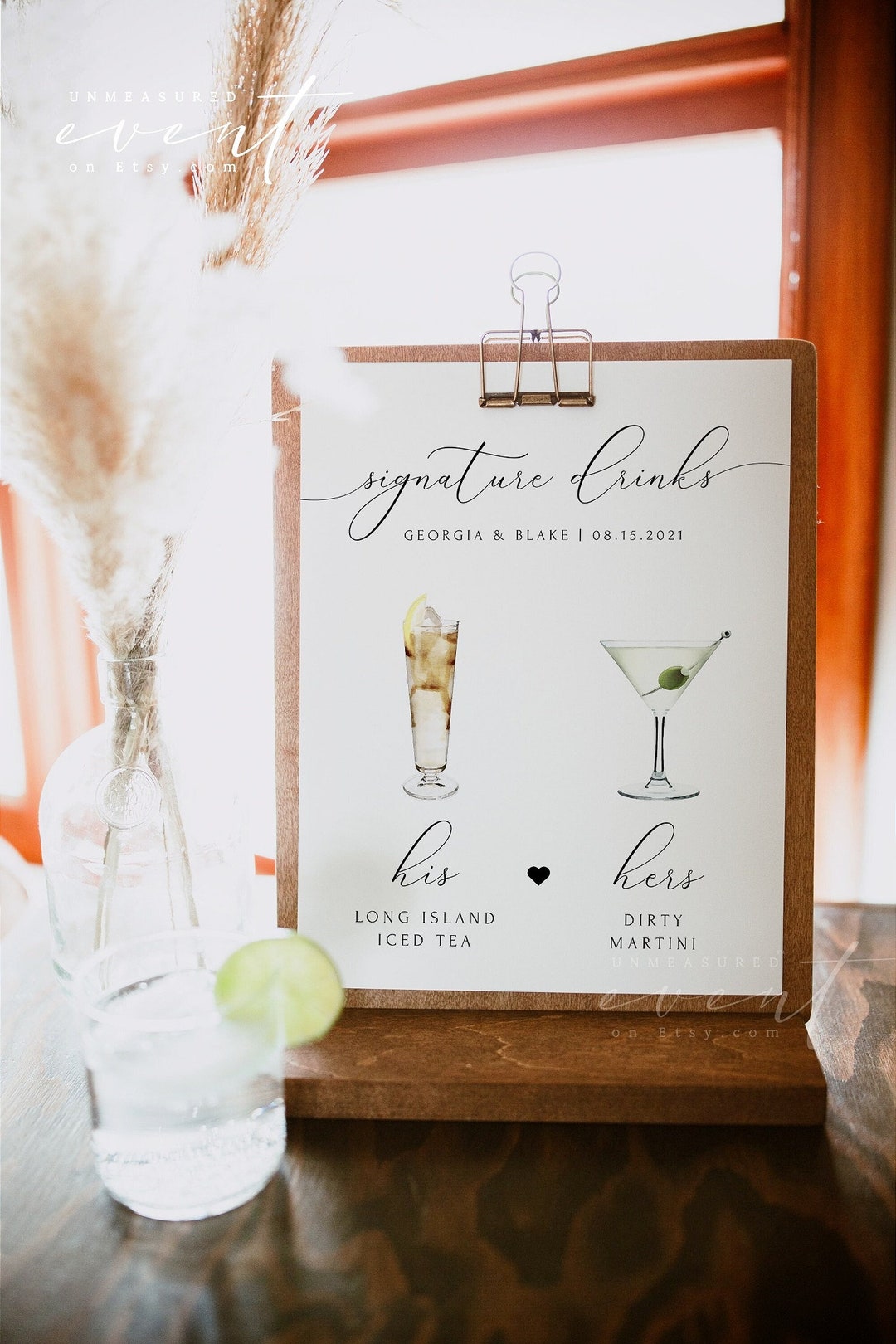 Signature Drink Sign Template, Printable Signature Drink Sign for ...