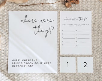 ADELLA Minimalist Where Were They Bridal Shower Game, Printable Bridal Shower Games, Editable Bridal Shower Game, Modern Boho Bridal Shower