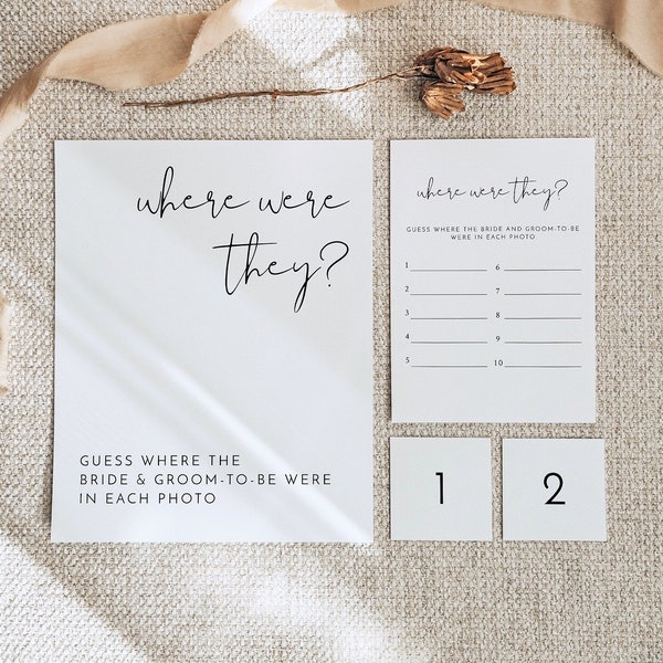 ADELLA Minimalist Where Were They Bridal Shower Game, Printable Bridal Shower Games, Editable Bridal Shower Game, Modern Boho Bridal Shower