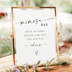 BLAIR PRINTED + SHIPPED Mimosa Bar Sign, 8x10" Bridal Shower Mimosa Bar Sign, Champagne Bar Sign, Engagement Party Signage, Wedding Signs