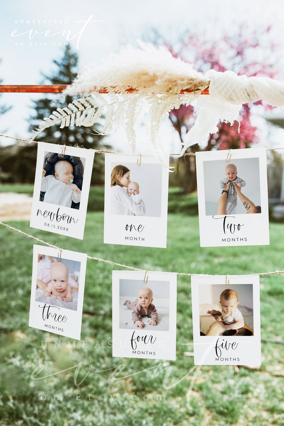 First Birthday Photo Banner, 1st Birthday Photo Banner, Modern ...
