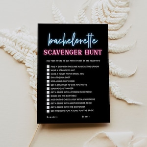LOLA Scavenger Hunt Bachelorette Game, Neon Bachelorette Party Games, Neon Lights Bachelorette, Bingo Dare Game, Vegas Bachelorette Weekend