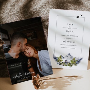 SIERRA Berg Save the Date Vorlage, Boho Hochzeit Save the Date, Berghochzeit Save the Date, Colorado Save the Date Karten