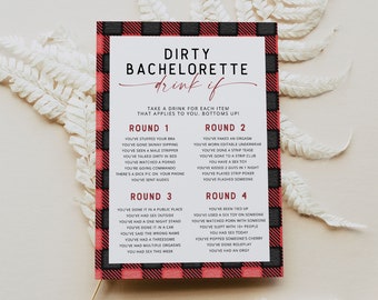 FROST Dirty Drink If Bachelorette Game Printable, Plaid Bachelorette Game, Flannel Bachelorette Bar Game, Mountain Bachelorette Game Instant