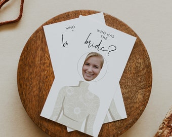 ADELLA Minimalist Who Has the Bride Bridal Shower Game, Modern Celebrity Bridal Shower Games, Simple Who Has the Bride Scratch Off