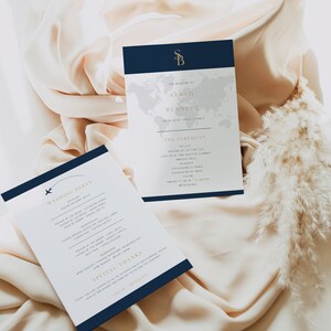 ATLAS Travel Themed Wedding Program Template, Destination Wedding ...