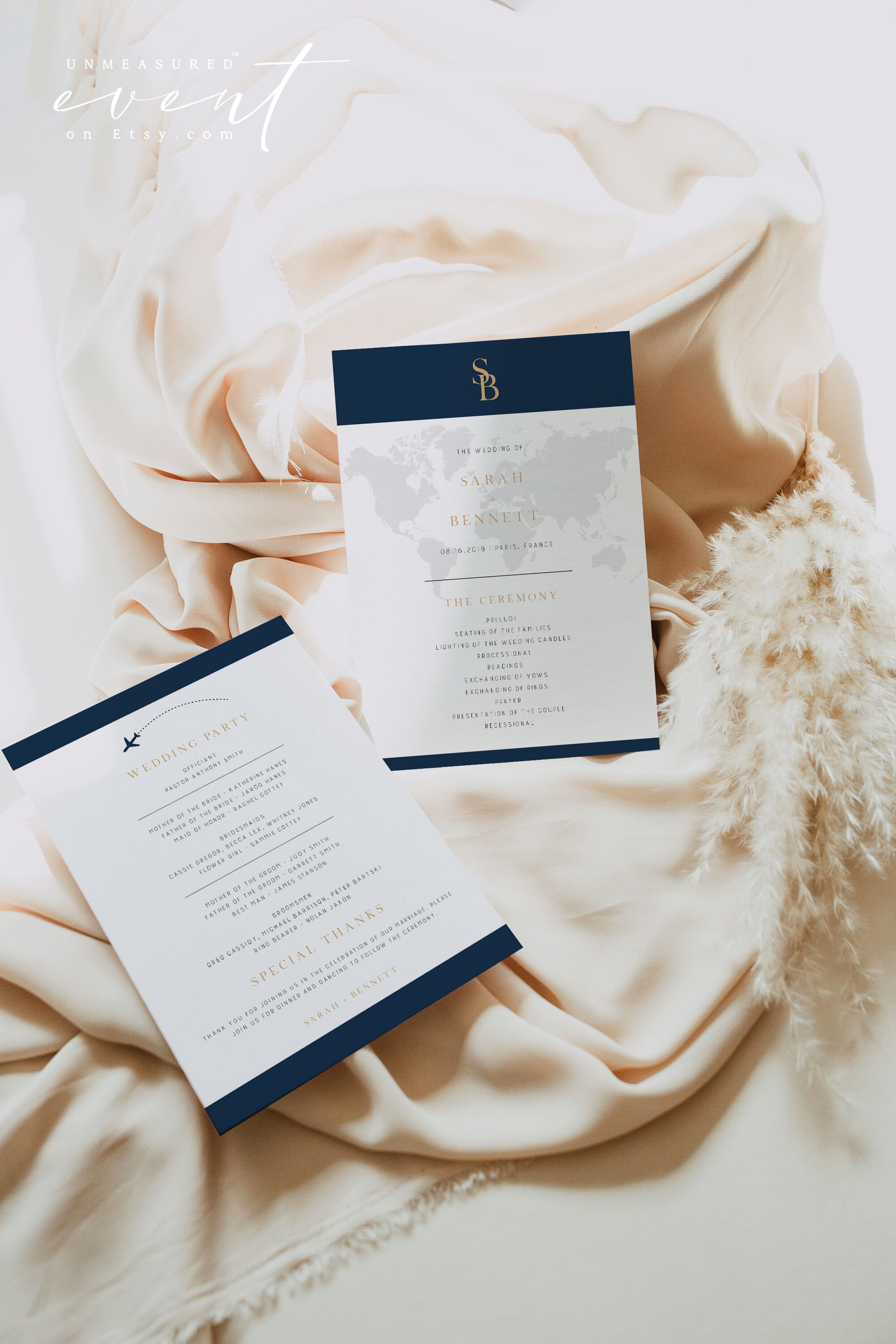 ATLAS Travel Themed Wedding Program Template Destination - Etsy