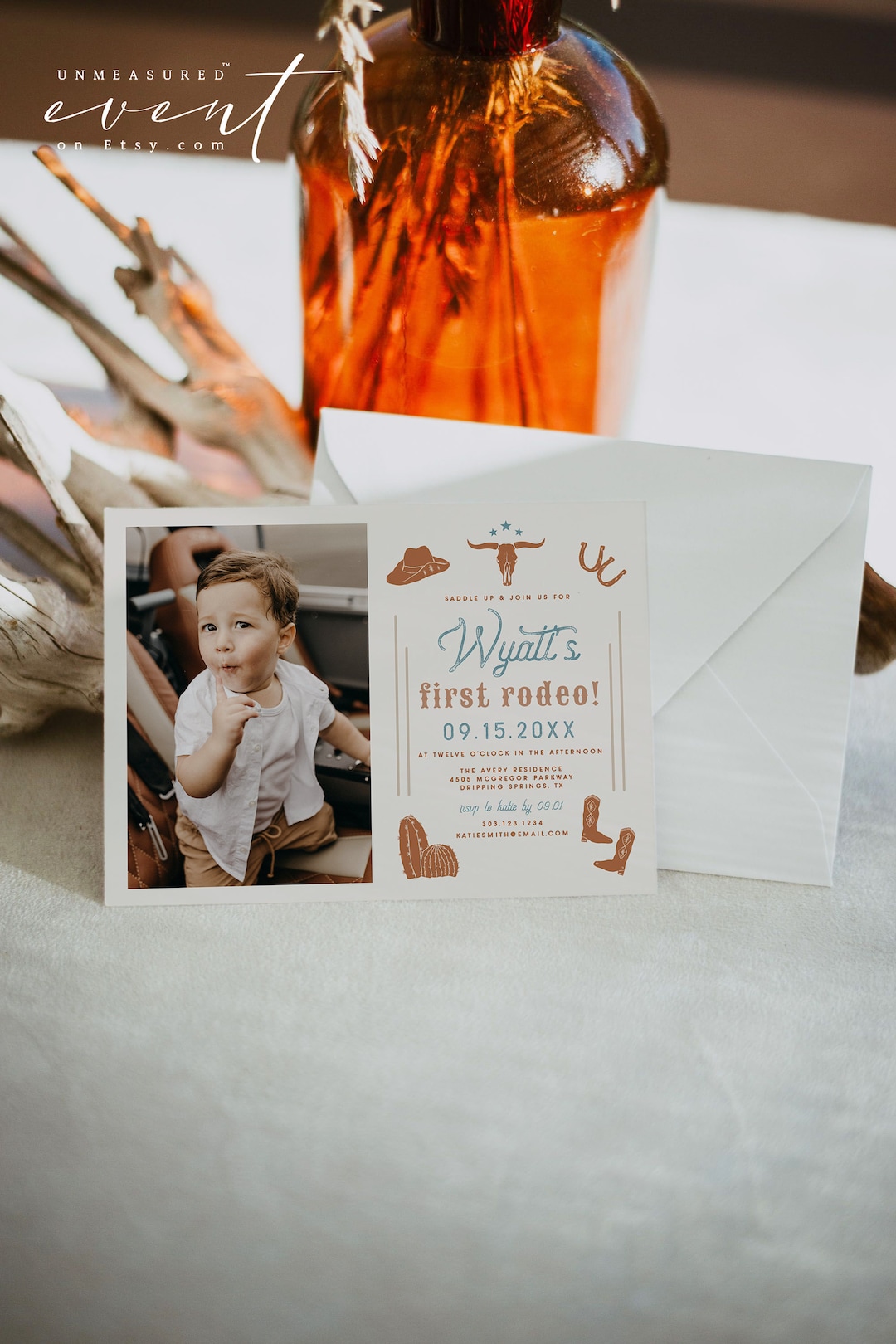 First Rodeo Birthday Invitation Template, Cowboy Birthday Invitation ...