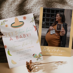 LOLITA Fiesta Baby Shower Einladung Vorlage, Taco &#39;Bout a Baby Invite, Gender Neutral Fiesta Baby Shower Einladung, Cinco de Mayo DIY
