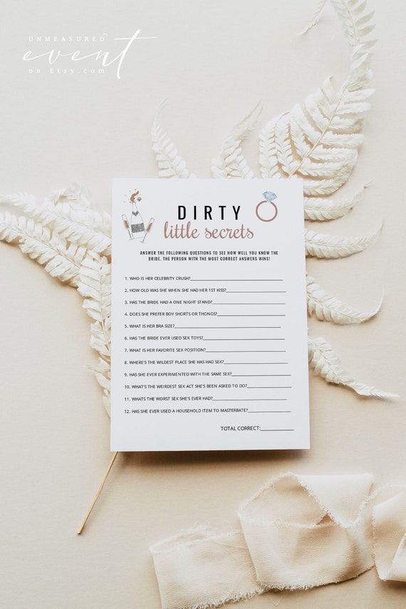GENNA Bachelorette Game Printable, Dirty Little Secrets Bachelorette Game  Instant, Rose Gold Silver Glitter Champagne Boujee, Funny Games - Etsy