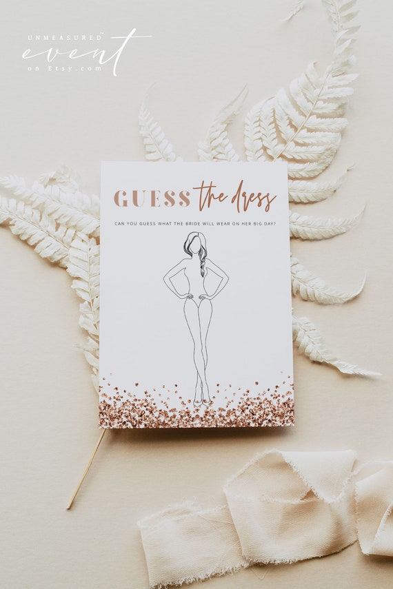 REGINA Guess the Dress Bridal Shower Game, Rose Gold Glitter Bridal Shower Game Printable, Blush Pink Sequins Bridal Wedding Dress Game DIY - Etsy REGINA Guess the Dress Bridal Shower Game, Rose Gold Glitter Bridal Shower Game Printable, Blush Pink Sequins Bridal Wedding Dress Game DIY - Etsy