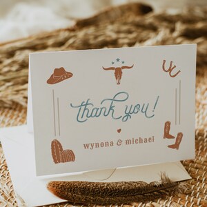 Western Thank You Card Template, Southwestern Thank You Card Printable ...
