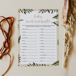SPIKE Dinosaur Word Scramble Baby Shower Game, T-Rex Baby Shower Game Template, Jurassic Baby Shower Game Printable, Boy Jungle Unscramble