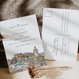 EDINBURGH Save the Date Vorlage, Edinburgh Postkarte Save the Date, Schottland Hochzeit Save the Date Sofort-Download, Hochzeitsdestination DIY