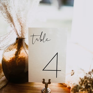 ADELLA Minimalist Wedding Table Number Template, Simple Table Numbers, Modern Table Numbers Printable, Clean Table Number Cards image 4