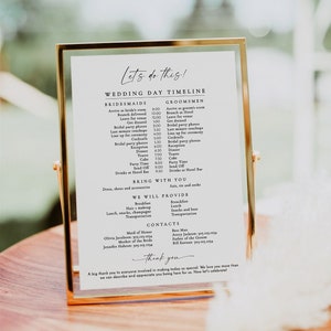BLAIR Modern boho Let's Do This Wedding Party-tijdlijnsjabloon