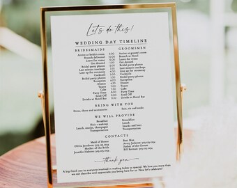 Modèle de chronologie BLAIR Modern Boho : Faisons ce programme de fête de mariage