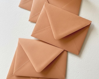 Blank Earthy Terracotta Orange Euro Flap Wedding Invitation or RSVP Envelopes