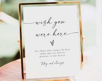 BLAIR Wish You Were Here Sign, In Loving Memory Sign, Modern Wedding Signage, Watching From Heaven Sign Simple Clean Classic DIY Bohemian