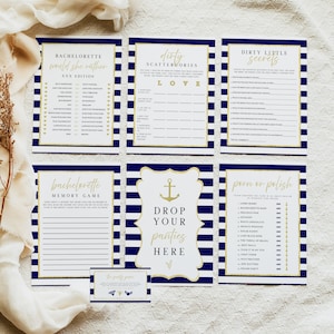 KRISTA Nautical Bachelorette Game Bundle, Nauti Bachelorette Spiele, Bachelorette Game Kit, Bootfahren Bachelorette Tropical Beach DIY