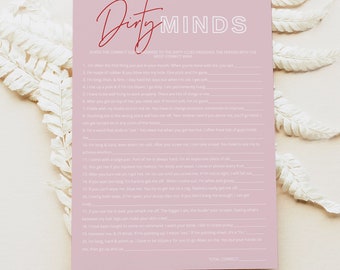 HENLEY PRINTED + SHIPPED Dirty Minds Bachelorette Game, Guess Who Said It Bachelorette Game Cards, Modern Retro Pink Bachelorette Activity