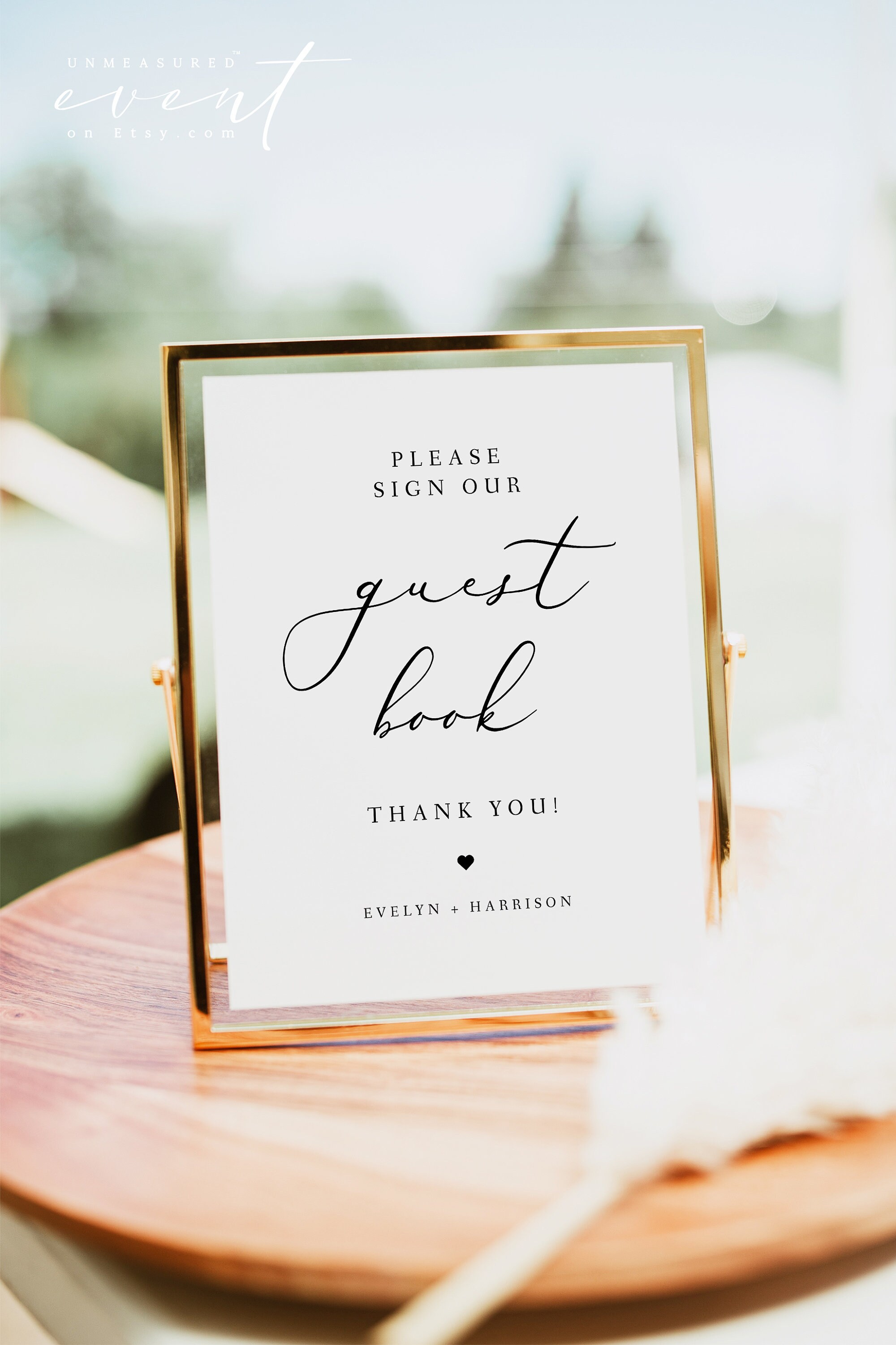 EVELYN Minimalist Guest Book Sign Printable Elegant Sign Our