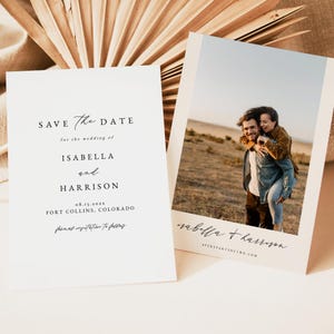 MARAH Moderne Save the Date-Vorlage, einfache Save the Date-Postkarte, Sofortiger Download Foto Save the Date, Minimalistisches Save the Date bearbeitbar