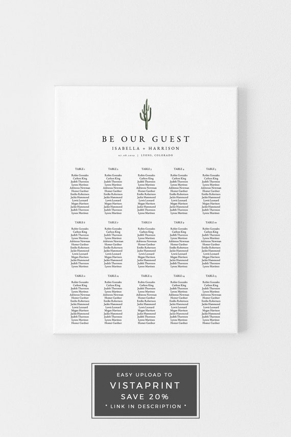 Wedding Seating Chart Poster Vistaprint