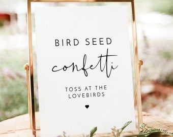 ADELLA PRINTED + SHIPPED Bird Seed Confetti Sign, 8x10" Bird Seed Send Off Sign, Modern Minimalist Wedding Sign, Newlywed Send Off Signage