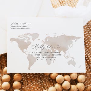 Modèle d'adresse d'enveloppe de mariage à destination, carte modèle d'enveloppe de mariage, enveloppe de mariage imprimable, carte aquarelle CARMEN