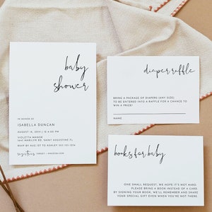 ADELLA Minimalistische Babypartyeinladungsvorlagen-Set, moderne Babypartyeinladung, minimalistische Babypartyeinladung, geschlechtsneutrale Babyparty