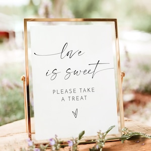 BLAIR PRINTED + SHIPPED Love Is Sweet Sign, 8x10" Take a Treat Sign, Dessert Table Sign, Wedding Sweets Table Signage, Bridal Shower Signs