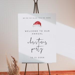 ADELLA Modern Christmas Party Welcome Sign Template Printable Christmas ...