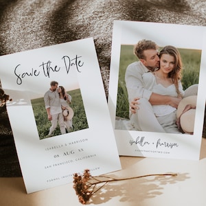 WILLOW Foto Save the Date Vorlage Moderne Save the Date Karten Minimalistische Save the Date Postkarte druckbare digitale Einladung