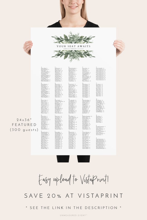 Vistaprint Seating Chart Poster