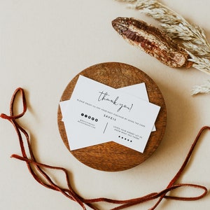 ADELLA Minimalistische Mini Small Business Dankeskarten-Vorlage, einfache Dankeschön-Packungsbeilage, moderne Business Dankeschön-Karte