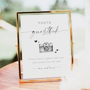 BLAIR Photo Guestbook for Wedding, Photo Guestbook Sign, Wedding Guestbook Sign Template, Wedding Guestbook With Photos, Modern Minimalist
