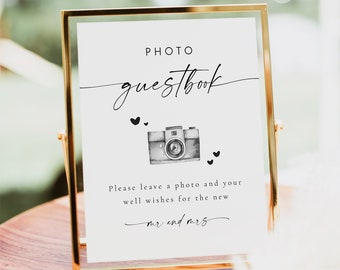 BLAIR Photo Guestbook for Wedding, Photo Guestbook Sign, Wedding Guestbook Sign Template, Wedding Guestbook With Photos, Modern Minimalist