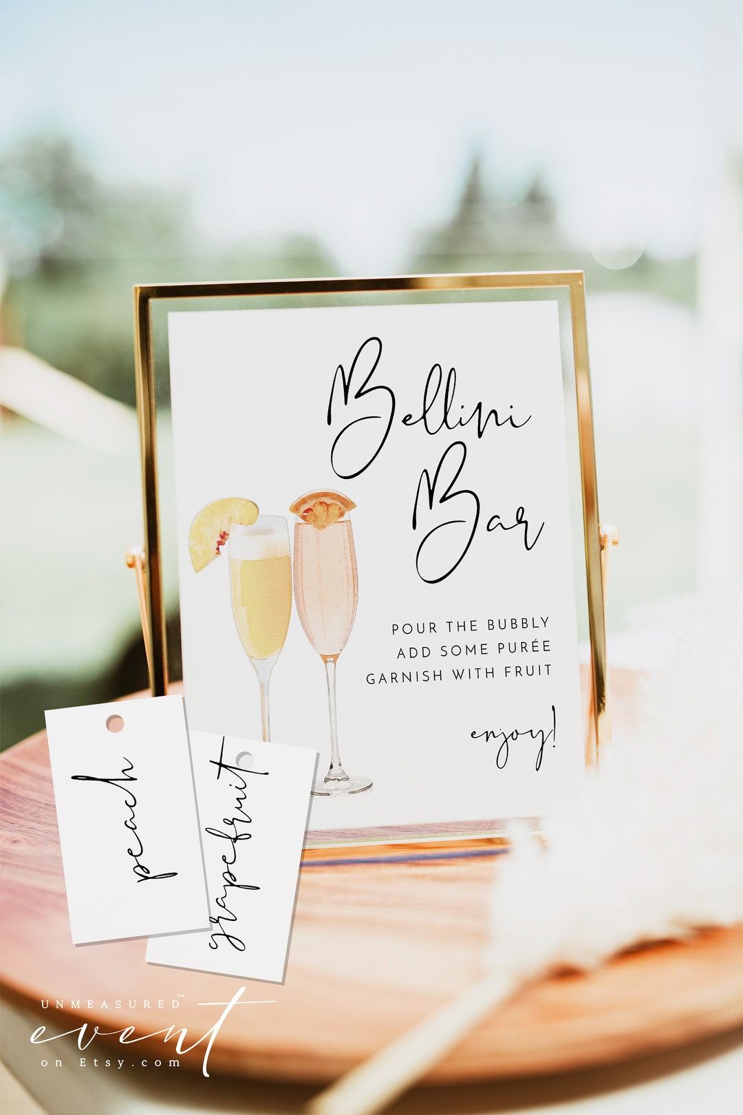ADELLA Minimalist Bellini Bar Sign, Modern Bellini Bar Sign and Tags ...