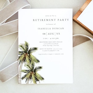 MONA Retirement Party Invitation Printable, Tropical Retirement Party Invite, Palm Tree Retirement Celebration, Island Beach Themed Party