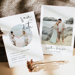 ADELLA Save the Date Cards, Save the Date Template, Photo Save the Date, Modern Save the Date, Minimalist Save the Date, Editable Templett