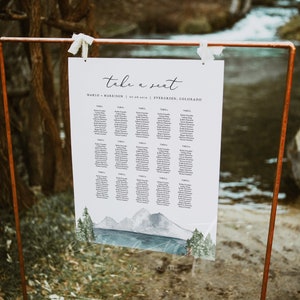 Clover Sitzplan für eine Berghochzeit, Sitzplan für eine Berghochzeit, Sitzplan für eine Bergseehochzeit, Sitzplan für eine Berghochzeit